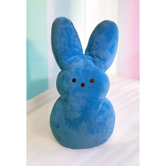 Large Peeps Blue Bunny Rabbit Plush Stuffed Pillow Toy Just Born 2021 Easter 17” - Picture 1 of 12